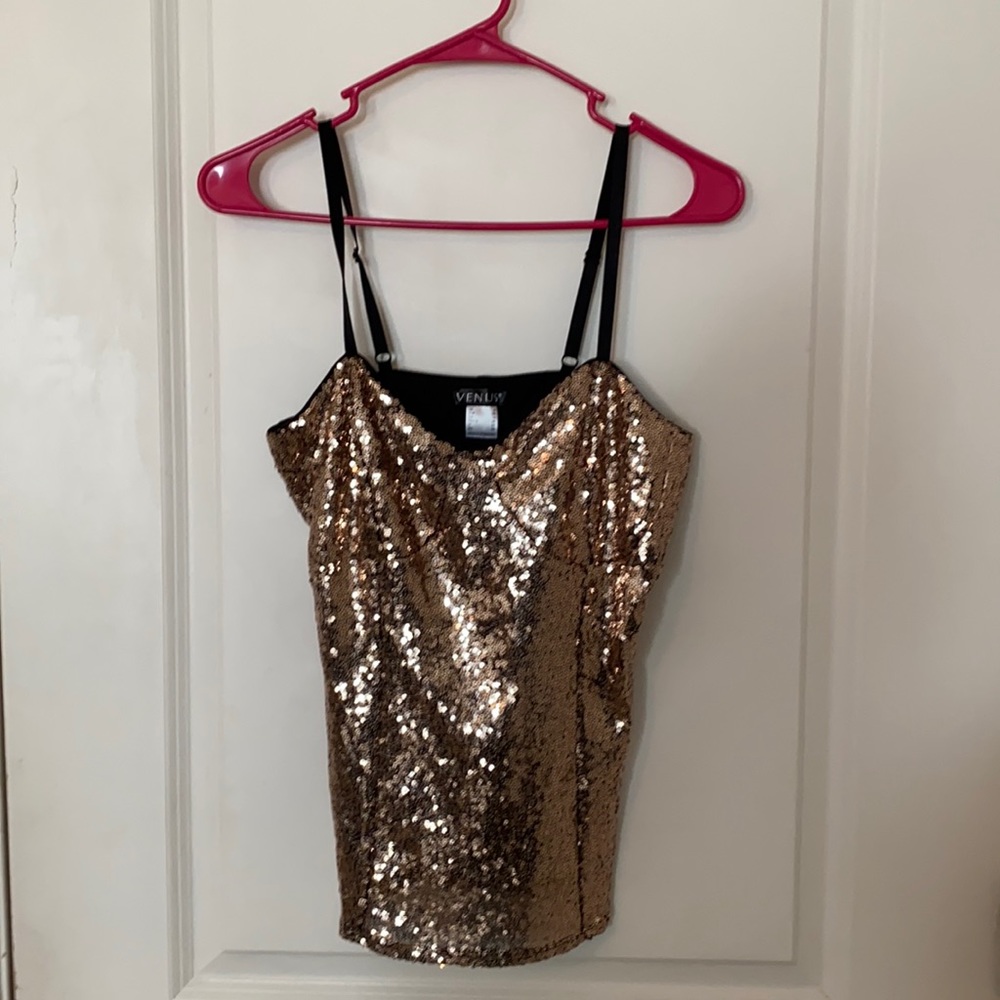 Sequined gold top